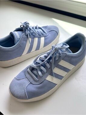 Adidas VL Court 2.0 Suede Shoes Light Blue